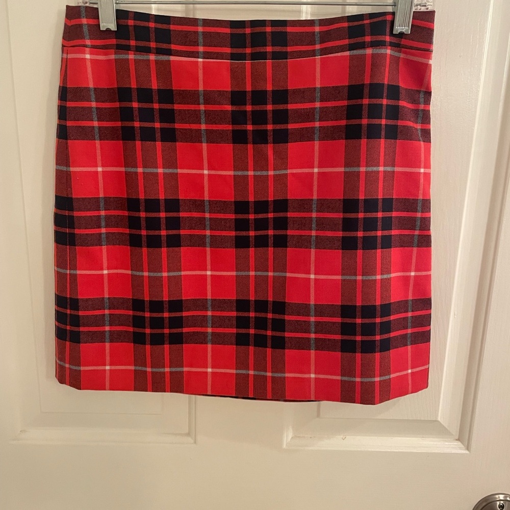 J. Crew Red and Black Plaid Mini Skirt